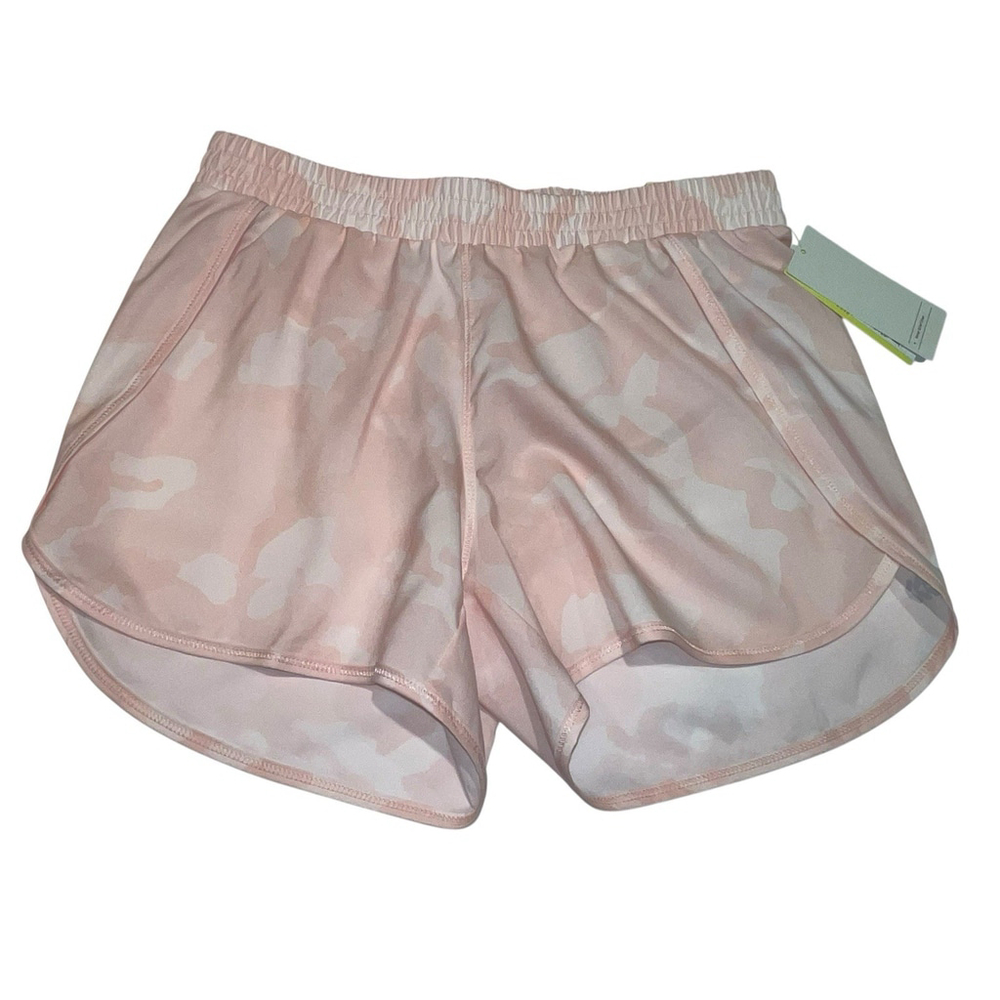 All In Motion Girls Light Pink White Tie Dye Lightweight Shorts w/Panty Liner XL